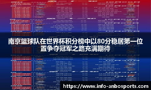 南京篮球队在世界杯积分榜中以80分稳居第一位置争夺冠军之路充满期待